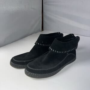 UGG Women Moccasin Ankle Boot Bootie size 9.5 Varney Slate Suede #1104653 Black